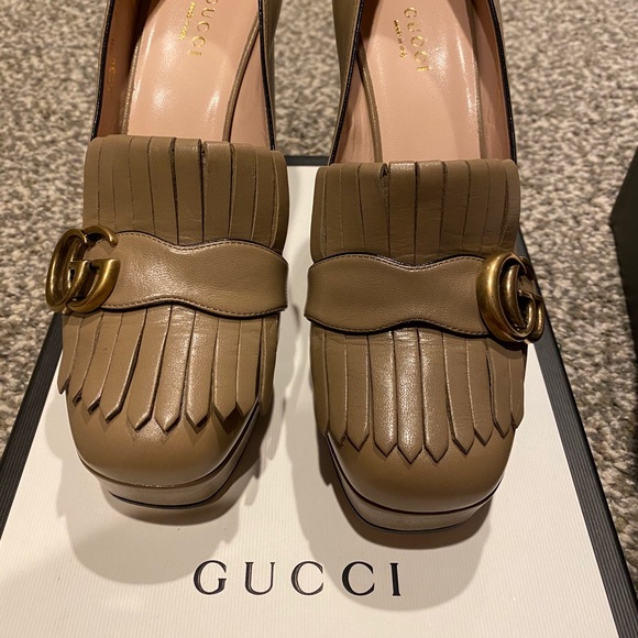 gucci marmont platform pumps